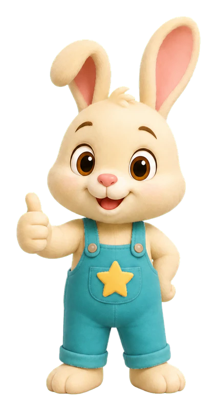 Joy Bunny encouraging younger learners